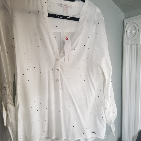 Esprit Polka Dot button front Blouse size 6 - Picture 4 of 8